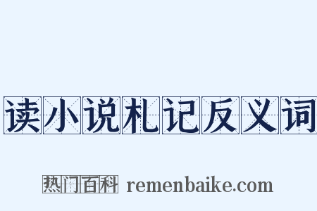 读小说札记反义词是什么意思的图片